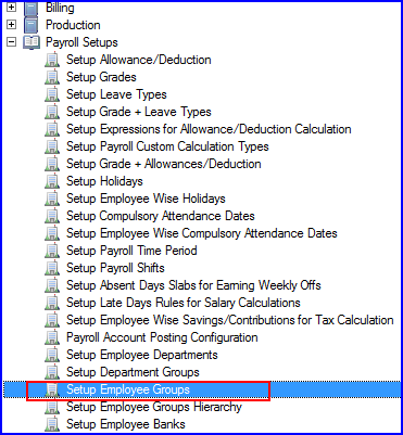 Setup Employee Groups